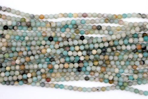 Multicolor Amazonite Gemstone Beads, 6mm, Round